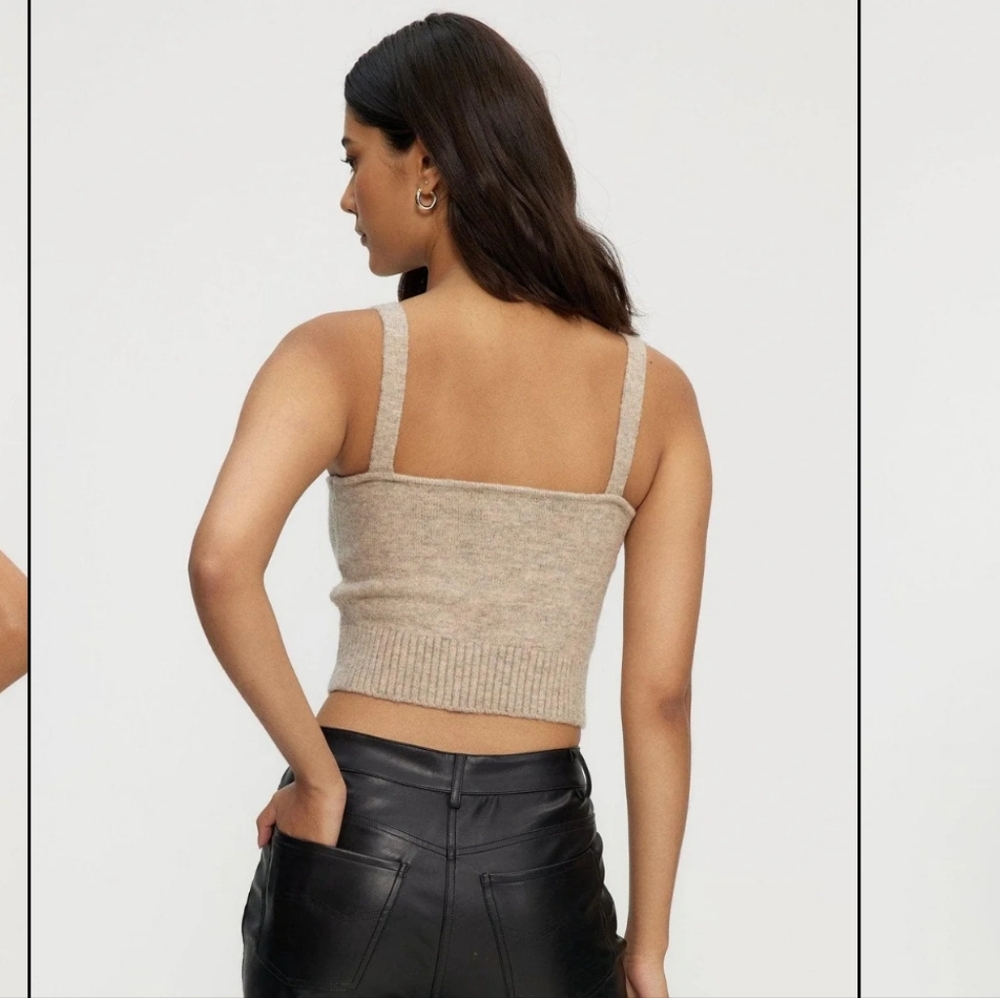NWT KUWALLA SCULPTED KNIT WITH STRAPS TUBE TOP In Caramel Size XS - Picture 3 of 8
